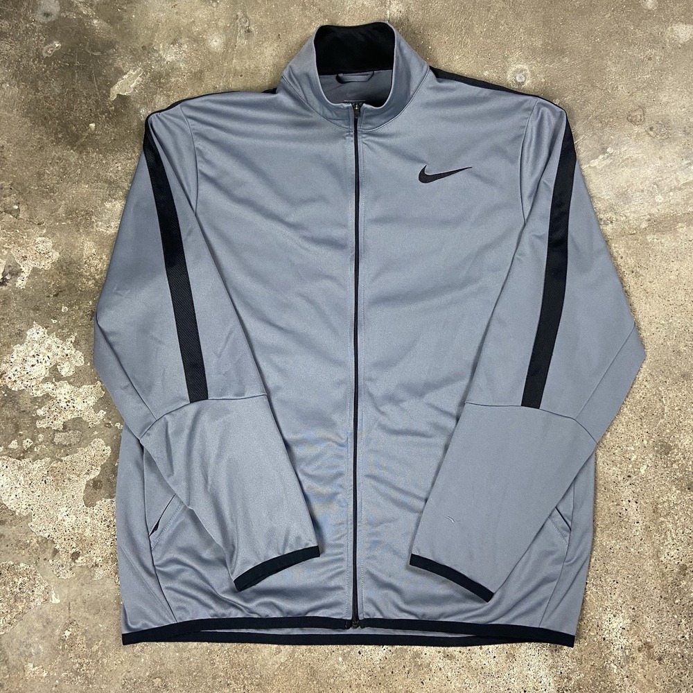 Nike‎ Epic Knit Track Jacket Size XL Gray Full Zip Athletic Wear Swoosh Logo